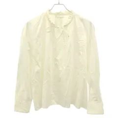 BALLSEY ボールジィ ハイカウントサテンネックフリルブラウス 11-01-04-01131 ホワイト 36