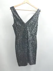 ◇ ⊂ ZARA ザラ スパンコール ノースリーブ ミニ ワンピース サイズS ブラック レディース E  【1411280042700】