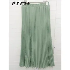 ◇ ◎ JUNOAH ジュノア ウエストゴム ロング プリーツ スカート サイズL グリーン レディース 【中古】 【1105210026648】
