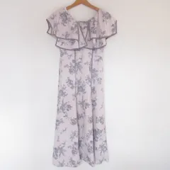 美品 24AW SNIDEL スナイデル ラッフルカラープリントワンピース 0 ピンクベージュ レディース 古着 中古 USED