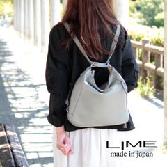 ショルダーバッグ リュック 斜めがけ レディース バッグ 3way 本革 女性 大人 高級 おしゃれ シンプル レザー 旅行 普段使い LIME L2028 アッシュグレー