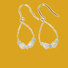 【話題商品】ピアス アクアマリン 淡水パール 半貴石 誕生石 天然石 フープ 軽い 揺れる サージカルステンレス 樹脂フック ポストピアス