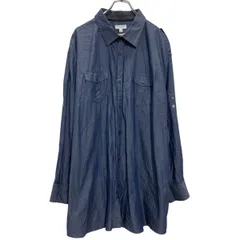 Calvin Klein 長袖 ミリタリーシャツ 3XL ネイビー カルバンクライン スリムフィット エポレット 古着卸 アメリカ仕入 a702-7210のサムネイル