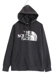 【お得なクーポン配布中!】 ノースフェイス プリント スウェット フード パーカー レディース M / 古着 The North Face アウトドア トレーナー 裏起毛 プルオーバー 黒