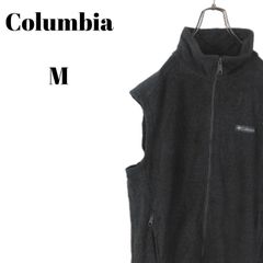 Columbia コロンビア フリースベスト ワンポイントロゴ 刺繍 グレー 無地 単色 メンズ Mサイズ