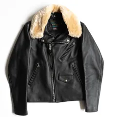 Schott 　レザーライダースジャケット　サイズ38 SCHOTT ショット 襟付き レザー ライダースジャケット ブラック