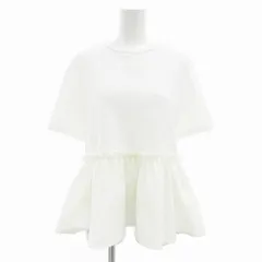 ボールジー BALLSEY トゥモローランド 美品 24SS ジャージコンビペプラムプルオーバー シャツ ブラウス 半袖 36 白 ホワイト 11034203339 /AE