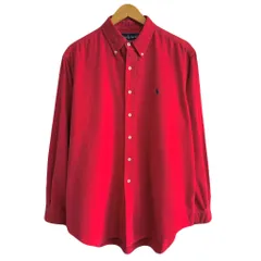 Ralph Lauren ラルフローレン ネルシャツ ボタンダウンシャツ コットンシャツ 長袖シャツ ワンポイントロゴ 刺繍 赤 レッド XLサイズ No.G960