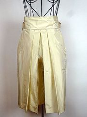 【未使用・新品】【公式正規取扱い】ALEXANDER MCQUEEN(アレキサンダーマックイーン) レディス　シルクタフタ袴キュロットパンツ(CREAM)