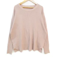 ベイフロー BAYFLOW ニット カットソー ワッフル 長袖 ラウンドネック 無地 F ピンクベージュ /FF36