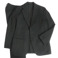 極美品 エルメス HERMES スーツ セットアップ テーラード ジャケット シングル 3ボタン パンツ チェック メンズ 52(L相当) グレー