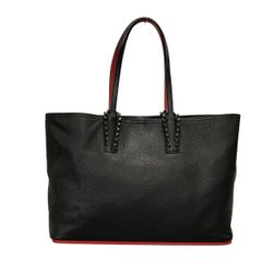 CHRISTIAN LOUBOUTIN(クリスチャンルブタン) トートバッグ カバタ スモール 黒×レッド スタッズ レザー