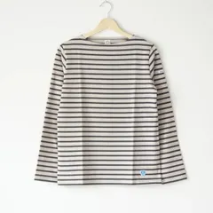 ORCIVAL | BFJ BOAT NECK L/S P.O. size 2 (oyster x coal/wine x pink) | オーシバル ボートネック プルオーバー ボーダー 長袖