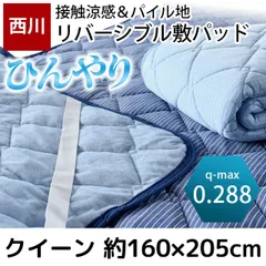 伊勢丹　最高級品　西川　敷きパッシングル　リバーシブル　敷布団　冷感敷きパット ご奉仕価格】洗えるリバーシブル敷きパッド（タオル地＆クール