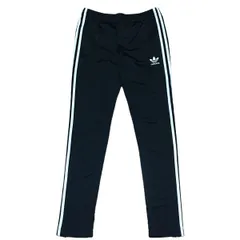 古着 adidas アディダス トラックパンツ トレフォイルロゴ 3ライン ブラック S 90サイズ 256-40