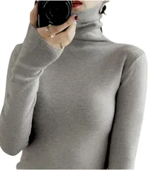 Dep Club ハイネック ハイネックセーター レディース 薄手 タートルネック 長袖 ニット インナー モード系 シンプル カシミヤタッチ 秋冬(グレー,  XL)