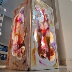 流木レジンアート　灯籠　LED照明