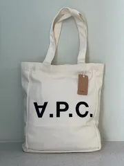 A.P.C. アー・ペー・セー トートバッグ 大容量 肩掛け キャンバス レディース メンズ ホワイト
