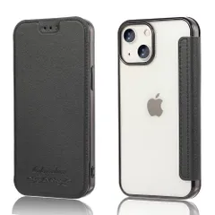 【人気商品】(iPhone 手帳カバー 用 用 アイフォン14 軽量 全面保護耐衝撃、カード収納、カバー 14用 14ブラック) 耐衝撃性と耐摩耗性 高級なPUレザー クリア 手帳型ケース iPhone14 MuZiF