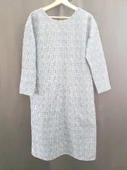 ◇ ⊇ Couleurs di TOPKAPI チェック 長袖 膝下丈 ワンピース サイズM グレー系 マルチ レディース E  【1508060010094】