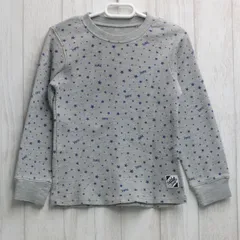 古着　X-girl stages エックスガールステージス 星柄 ワッフル 長袖 Tシャツ グレー 110