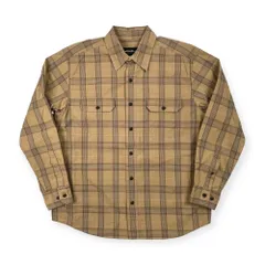 00s Eddie Bauer エディーバウアー 両胸ポケット チェック柄 長袖シャツ ワークシャツ サイズ M /ベージュ系/アウトドア/オールド