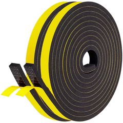 【人気商品】パッキンテープ クッションテープ 防音テープ 高密度スポンジ 防水 12mm幅×６ｍｍ厚×4Ｍ長さ 戸当たり 2本セット ドア すきまテープ 窓用エアコン用 LOORIPRO 隙間対策 隙間テープ