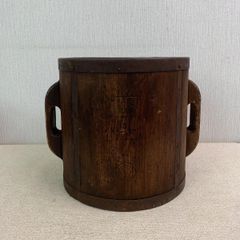 【フォロー割対象商品】時代物！　一斗枡　木製　古民具　古道具　古農具　木桶　樽　レトロ  Ｃ