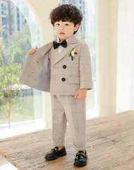 スーツ キッズスーツ フォーマル 男の子 スーツ キッズ フォーマル リングボーイ ツイード ベビースーツ 子供スーツ 子供服 5点セット 発表会 卒業式 入学式 卒園式 入園式 結婚式 七五三 90 100 110 120 130 RBQc767