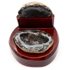 A204 トレジャーメノ 聚宝盆瑪瑙 アメジストクラスター2点セット天然石