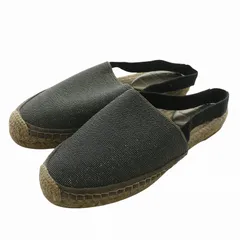 ブルネロクチネリ BRUNELLO CUCINELLI サンダル スリッパ エスパドリーユ ラウンドトゥ ラインストーン ストラップ 38 25cm グレー /XZ ■GY18のサムネイル