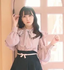 Ank Rouge(アンクルージュ) リボン パフ ブラウス 久住町 ピンク LIZ LISA (リズリサ)