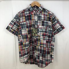A BATHING APE アベイシングエイプ 半袖パッチワークチェックシャツ マルチカラー Mサイズ