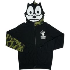Size【L】 A BATHING APE ア ベイシング エイプ ×FELIX THE CAT Shark Full Zip Hoodie ジップパーカー 黒 【中古品-良い】 20822140