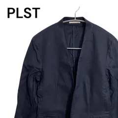 PLST プラステ レディース アウター ノーカラージャケット 紺 ネイビー Sサイズ 001373S