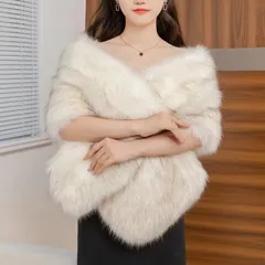 ショール レディース ファーショール 結婚式 成人式 ドレス用ポンチョ ボレロ ストール 演奏会 ケープ フェイクファー 二次会 フォーマル パーティー 披露宴 ドレス お呼ばれ 秋冬 冬 厚手 PPvQ151