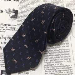 チャップス CHAPS EST. 1978 微光沢 ネクタイ シルク100% 動物柄 アニマル 裏地ストライプ柄 ミックス K-007086 ゆうパケット
