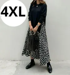 ワンピース　秋冬 レイヤード ニットマキシ　切り替え　白黒色 レディース 長袖 大きいサイズ ドッキングワンピース マタニティ オシャレ 人気