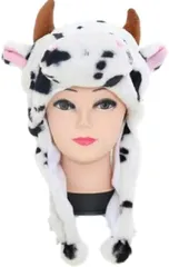 笑顔一番 全10種 動物 モコモコ 被り物 キャップ 写真撮影 パーティー グッズ コスプレ A073-12 9. ウシ( 09. ウシ)