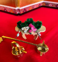 未使用　三人官女　持ち物　小物　☆長柄銚子、加銚子、島台☆高品質☆雛人形☆雛祭り☆大きめ☆三人官女 小道具