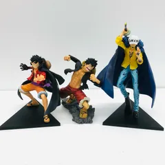 【物流センター】 中古 フィギュア ワンピース ルフィ黒手 ルフィ黒シャツ ロー 一番くじ 3体セット 【703】