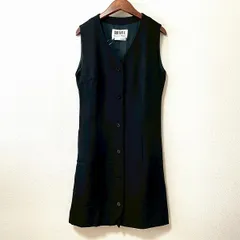 #anc ハナエモリ HANAEMORI BOUTIQUE ワンピース ベスト 8 黒 ヴィンテージ レトロ ノースリーブ 美品 レディース [950466]