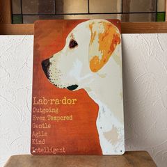 ブリキ看板　イエローラブ　Lab・ra・dor