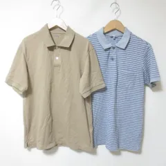 C965　UNIQLO　ユニクロ　半袖　ポロシャツ　2点セット　Lサイズ　ベージュ　ボーダー柄