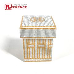 HERMES エルメス 雑貨 シュガーポット ボックス 〈モザイク 24〉 ゴールド PM P026061P 陶器 ゴールド