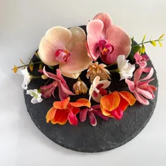 胡蝶蘭 peachpink×orange ヘッドパーツ アーティフィシャルフラワー ヘッドドレス