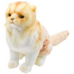 HANSA 8156 スコティッシュフォールド ジンジャー 27cm SCOTTISH FOLD BH8156 ねこ ネコ  ぬいぐるみ ハンサ 動物 犬 猫 鳥 アニマル 置物 人形 フィギュア 黒猫 大きい マスコット 実物大 大型