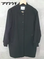 ■ E hyphen world gallery PEACE  長袖 ノーカラー コート サイズF ブラック レディース  【中古】 【1002802376511】