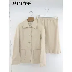 ◇ STRAWBERRY FIELDS シープスキン 膝丈 スカート レザー セットアップ 上下 ベージュ レディース  【中古】 【1112160004305】