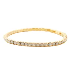 【アイボリー×ゴールド】[Cream dot. クリームドット公式] ブレスレット レディース テニス ビジュー キュービックジルコニア 伸縮可能 ライン シンプル ベーシック マルチカラー 上品 アクセサリー プレゼント 大人 女性 ジュエリー のサムネイル